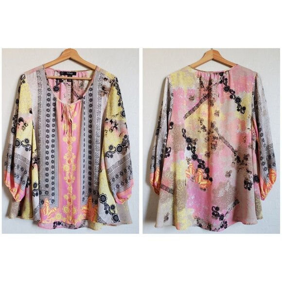 Style & Co Vintage Y2K Whimsigoth Butterfly Top Button Up Multi Size Women's 1X - Picture 1 of 12